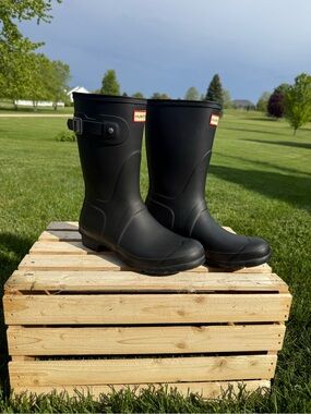 Hunter Black Logo-Stamped Rubber Rain Boot Insole